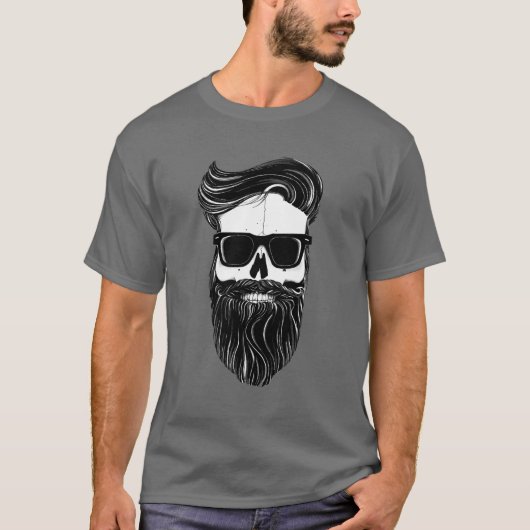 Ray's black bearded skull T-Shirt (Vorderseite)