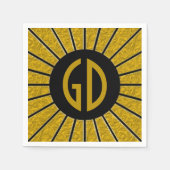 RAYS BUTTON gold + Foto, Text, Monogramm Serviette (Vorderseite)