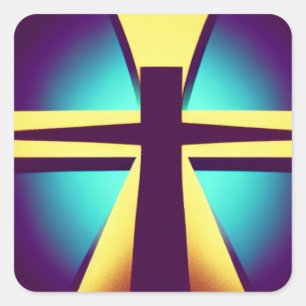 Rays Cross Quadratischer Aufkleber