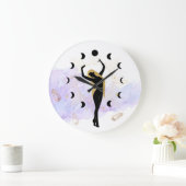 *~* Rays Crystals Cosmic Black Gold Goddess Moon Große Wanduhr (Zuhause)