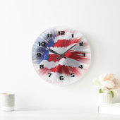Rays of Light American Flag Patriotic Große Wanduhr (Zuhause)