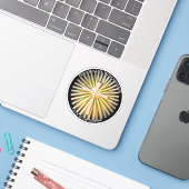 Rays of Light from the Religious Cross Aufkleber (Laptop mit iPhone)