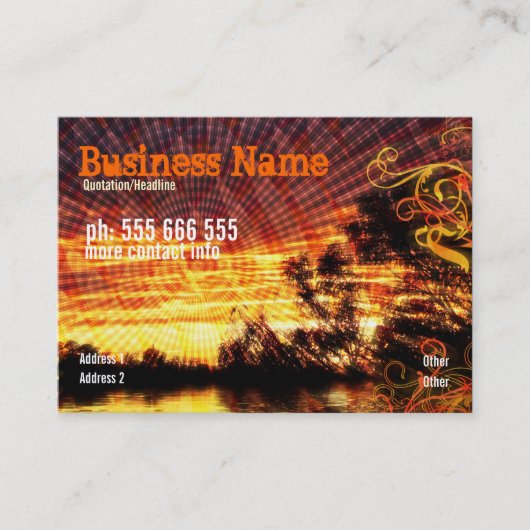 Rays Shine Golden Business Card Visitenkarte (Vorderseite)