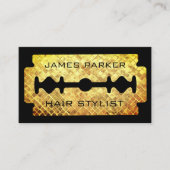 Razard Blade Gold Imitate Barber Hair Stylist Busi Visitenkarte (Vorderseite)