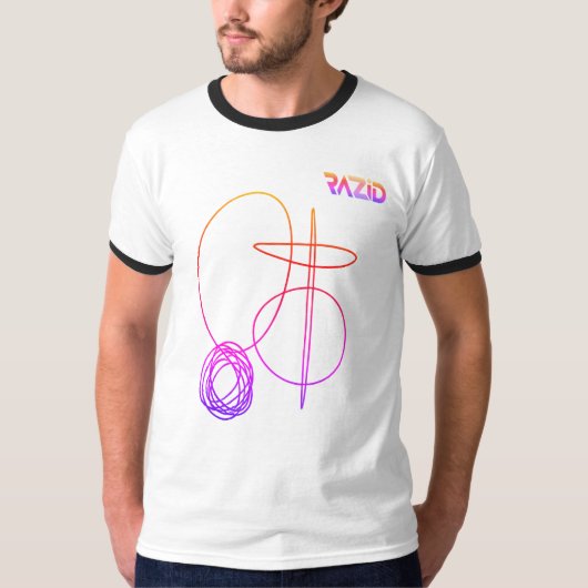 RAZID Abstract Line Art Colorful Graphic T-Shirt (Vorderseite)