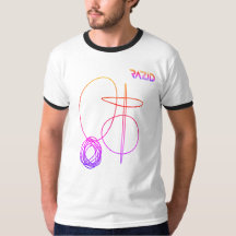 RAZID Abstrakte Linien Kunst Farbige Grafik T-Shir