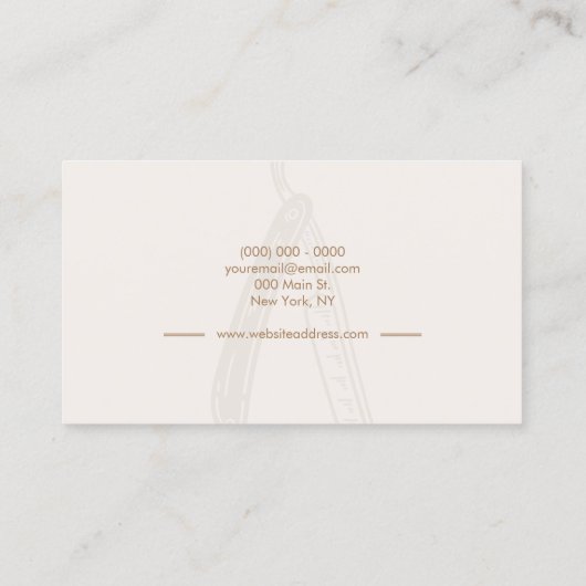 Razor Barber Ernennung Brown Visitenkarte (Rückseite)