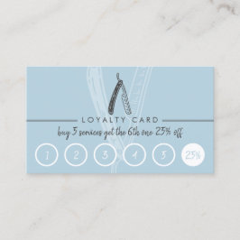 Razor Barber Men Coiffure Friseur Blue Loyalty Visitenkarte