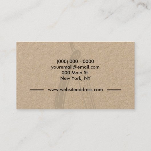 Razor Barbershop Friseur Salon für Männer Visitenkarte (Rückseite)