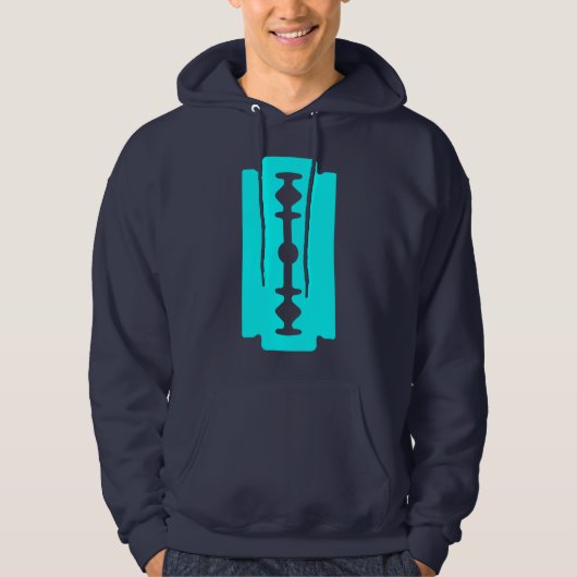 Razor Blade - Cyan on Dark Hoodie (Vorderseite)