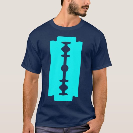 Razor Blade - Cyan on Dark T-Shirt (Vorderseite)