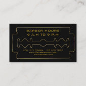 Razor Blade Gold Imitate Barber Hair Stylist Vinta Visitenkarte (Rückseite)