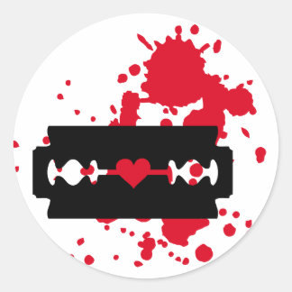 Razor Blade Liebe Runder Aufkleber