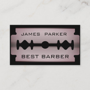 Razor Blade Rose Gold Barber Moderner Friseur Styl Visitenkarte