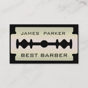 Razor Blade Silver Barber Moderner Friseur Stylist Visitenkarte