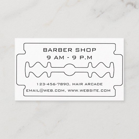 Razor Blade Silver Rose Barber Moderner Friseur St Visitenkarte (Rückseite)