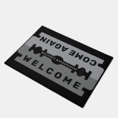 Razor Blade Welcome Mat Personalize Fußmatte (Schrägansicht)