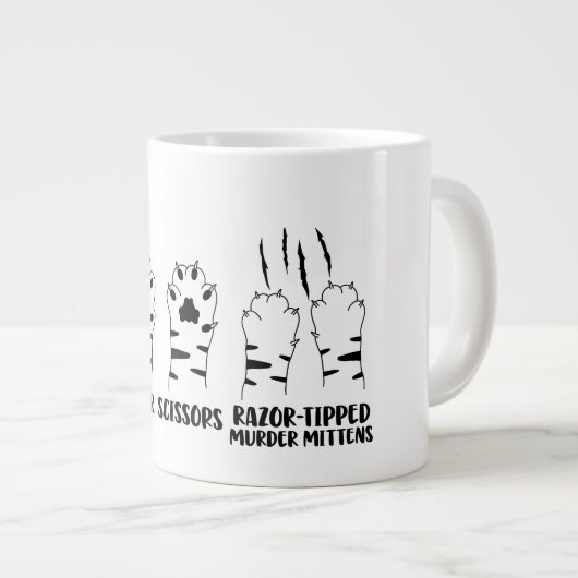 Razor Claws Funny Cat Jumbo-Tasse (Vorderseite Rechts)