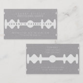 Razor faux look shape cover gray craft visitenkarte (Vorne/Hinten)