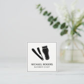 Razor & Hair Clippers Quadratische Visitenkarte (Stehend Vorderseite)