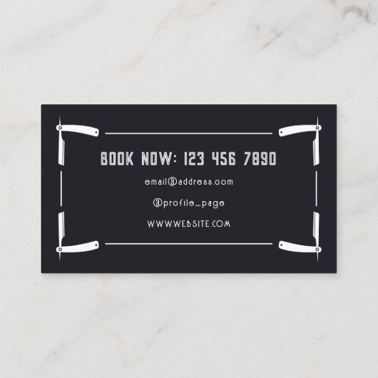 Razor-Rahmen-Stil Visitenkarte (Rückseite)