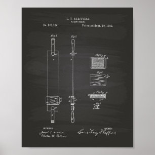 Razor Strop 1893 Patent Art Chalkboard Poster