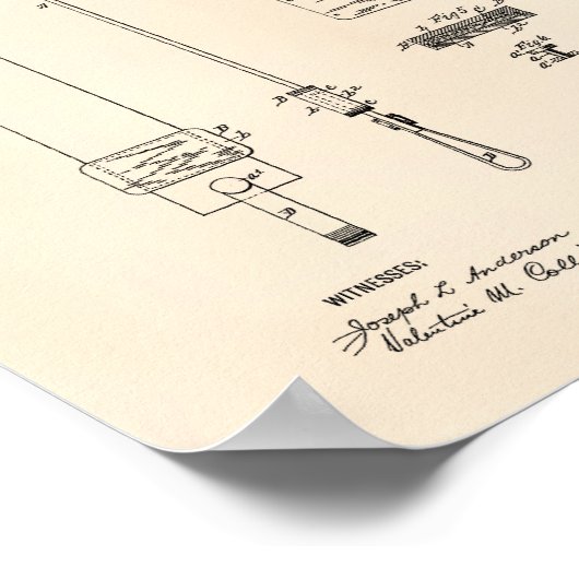 Razor Strop 1893 Patent Art Old Peper Poster (Ecke)