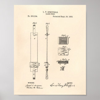 Razor Strop 1893 Patent Art Old Peper Poster