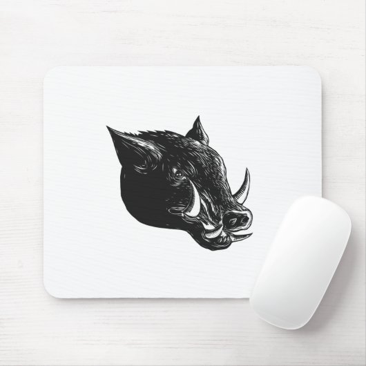 Razorback-wilder Eber Scratchboard Mousepad (Mit Mouse)