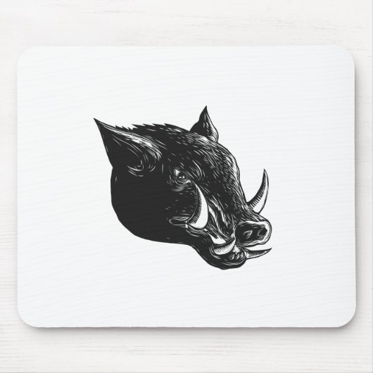 Razorback-wilder Eber Scratchboard Mousepad (Vorne)