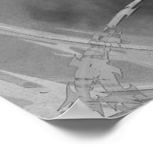 Razordraht gegen dunkle Wolken Poster (Ecke)