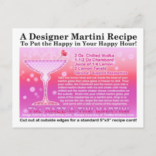 Razz-A-Tini Himbeere Rosa Martini Rezept Postkarte