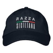Razza Siciliana - Embroidered Italian Pride Hat Bestickte Baseballkappe (Vorderseite)