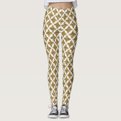 Razzle Dazzle Christmas Glitterie Gold Stars Leggings (Vorderseite)