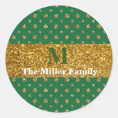 Razzle Dazzle Weihnachts-Glitzer Polka Dots Custom Runder Aufkleber (Vorderseite)