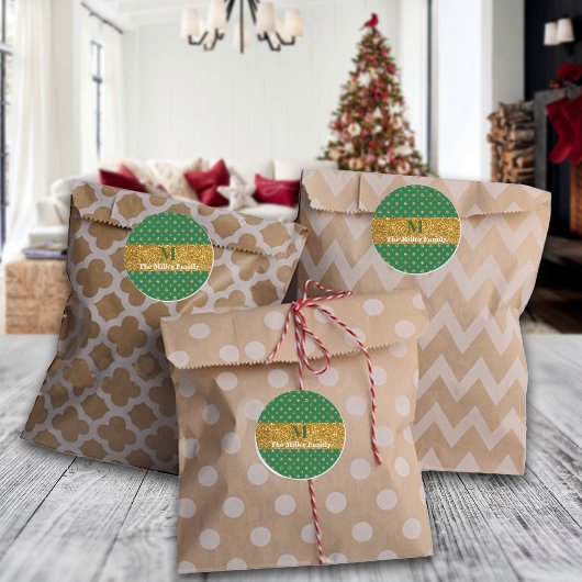 Razzle Dazzle Weihnachts-Glitzer Polka Dots Custom Runder Aufkleber