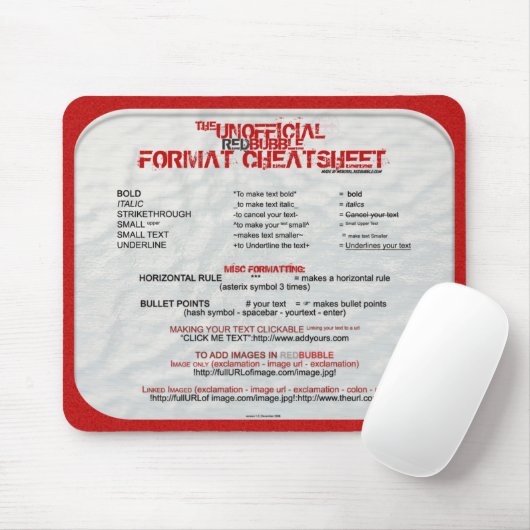 RB CheatSheet Mousepad (Mit Mouse)
