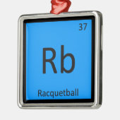 Rb - Racquetball Sports Chemistry Periodic Table Silbernes Ornament (Links)