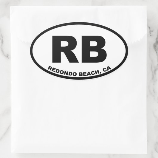 RB Redondo Beach Oval Ovaler Aufkleber (Tasche)