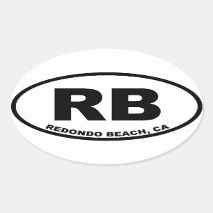 RB Redondo Beach Oval Ovaler Aufkleber