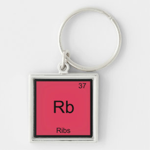 Rb - Ribs Chemistry Element Symbol Funny Schlüsselanhänger