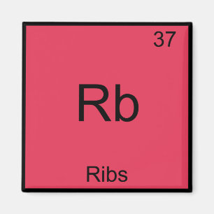 Rb - Rippen Chemie-Element-Symbol Lustig Magnet