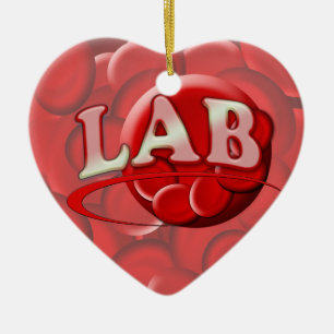 RBC LABORATORY LOGO RED BLOOD CELLS KERAMIK ORNAMENT