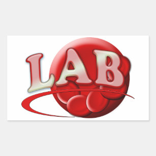 RBC LABORATORY LOGO RED BLOOD CELLS RECHTECKIGER AUFKLEBER