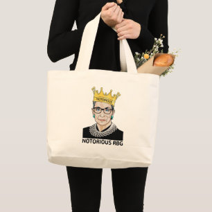 RBG BLACK - Ruth Bader Ginsburg Jumbo Stoffbeutel