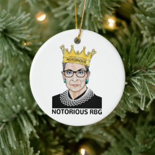 RBG BLACK - Ruth Bader Ginsburg Keramik Ornament