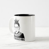 RBG BLACK - Ruth Bader Ginsburg Zweifarbige Tasse (Vorderseite Links)
