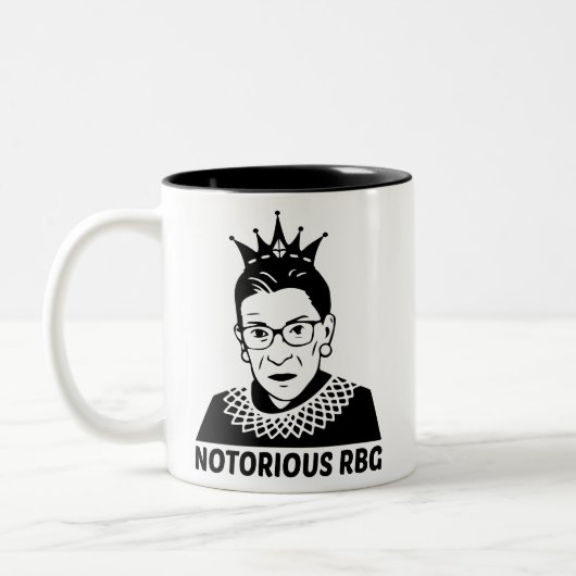 RBG BLACK - Ruth Bader Ginsburg Zweifarbige Tasse (Links)