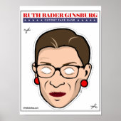 RBG Cartoon Cutout Face Mask Poster (Vorne)