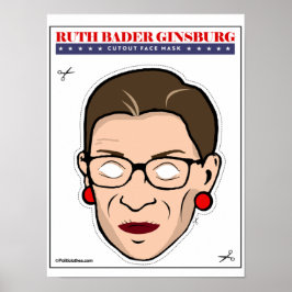 RBG Cartoon Cutout Face Mask Poster